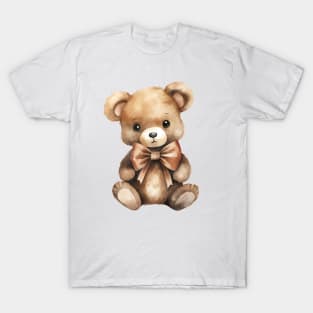 Grizzly Bear Wearing Bow T-Shirt